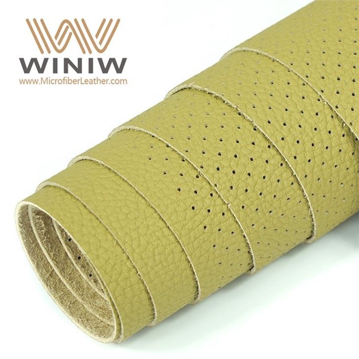 Anti Abrasion Pinhole Grain Pattern PU Microfiber Leather