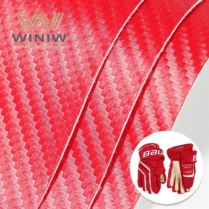 PU Artificial Microfiber Leather Carbon Fiber For Hockey Gloves